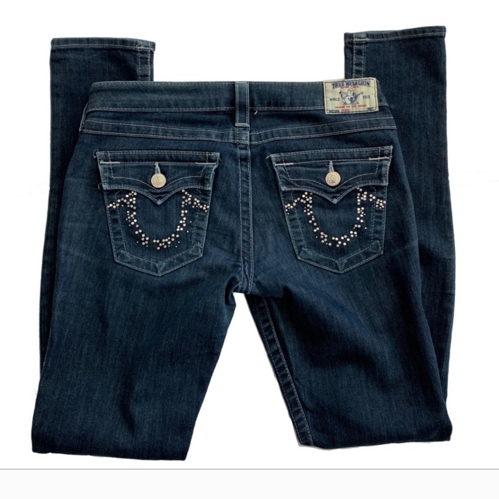 True Religion Embellished Jeweled Skinny Jeans 29